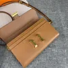 Bolsa de bolsa de couro genuíno bolsas de ombro com caixa de luxo designer de moda ladras bolsa embreagem suporte