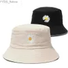 Sombreros de ala ancha Sombreros de cubo Margarita pequeña Sombreros de cubo de doble cara para mujeres Primavera y verano Versión coreana Nueva sombrilla Sombrero para el sol Gorra panamá rosa fina YQ231110