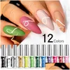 Nagelgel 12 kleuren Ding Polish Set 3D-kleurschildering Uv / Led Hooking-lijm Langdurige drop-levering Gezondheid Schoonheid Art Dh6L9