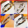 Luxury Jewelry Designer Crystal Armband Women Bangle Cuff Brand Wide Wrist New 18K Gold Plated 925 Silver Plated Mönstrad rostfritt stål