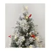 Decorações de Natal 1M Árvore com Bacia PE Misto Flocking Snow Pine Luzes Led Xmas Decoração Ornamentos 2024 231110