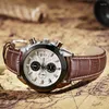 Armbandsur Fashion Casual Men's Quartz Watch Leather Strap Luminous Non-Mechanical Sports Large Dial Clock Male's Business Wristwatch