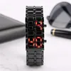 Orologio da uomo di moda Orologi da uomo Orologio da polso digitale full metal LED rosso Samurai per uomo Ragazzo Sport Orologi semplici relogio masculino1300F