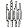 Freeshipping 4 Pcs HSS Self Centering Hinge Drill Bits Set Door Cabinet Woodworking Punch Hole Hexagon Driller Positioning Power Tools Lqkw