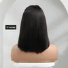 Lace Wigs HAIRCUBE Straight Bob Human Hair Wigs with Bangs Full Machine Made Wigs for Women 14 inch Long Natural Hair Human Hair Bob Wig 231109