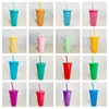 710ml plastics Tumblers Temperature sensitive color changing cup Large capacity plastic straw cups by sea T9I002487