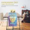 Nappe de table Hanukkah Runner Chanukah Décoration juive Nappe Couverture Holiday Dining Festival Supplies Party David Menorah Star