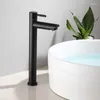 Robinets d'évier de salle de bains, robinet de lavabo monté sur le pont et robinets d'eau froide, robinet mitigeur en laiton de cuisson noire, accessoires de bain en cuivre