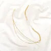 Anhänger Halsketten 2023 Vintage Boho Mode Gold Farbe Kristall Stern Faux Perle Geometrie Halskette Für Frauen Einfache Kette Choker Schmuck geschenk