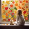 Window Stickers Autumn Clings For Glass Windows Fall Thanksgiving Home Office Decorations