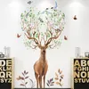 Adesivi murali Creativo Animale nordico Grande cervo Uccello Ramo Adesivo murale Autoadesivo PVC Staccabile Decorazione soggiorno 230410