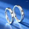 Bagues de cluster 2pcs Couple Simple Ouvert Bague réglable en acier inoxydable Amant Mariage Bijoux Amis Cadeau Fit pour Femmes Hommes