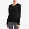 2024-Dames Yoga T-shirts met lange mouwen Slank Sport-T-shirt Ademend Oefening Snel Tech Stretch Gym Top Definieer populair hardloopshirt Hoge elasticiteit