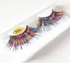 Glitter Shimmery Fake Lashes for Stage Festival Colorful 1Pair Long False Eyelashes Handmade Colourful Lash Beauty Tools5791205