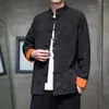 Männer Jacken 2023 Stehkragen Zhongshan Retro Jacke Chinesischen Stil Disc Schnalle Tang Anzug Jugend Große Größe Casual Hanfu