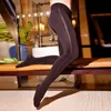 Chaussettes pour hommes Bas sexy pour hommes Tight Black Shiny Open Crotch Cotton Leggings COCkring U Convex Pouch Glossy Pantyhose Bottom Long Johns Wear