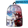 バックパックゲームAzur Lane 3D Printed Men Women Primer Middle School Students Oxford Bag High Capacition Travel