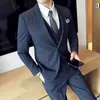 Mens Suits Blazers Men Business Blazer Vest Pants3piece Suit Set Autumn Fashion Solid Slim Wedding Set Vintage Classic Male 231110