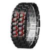 Orologio da uomo di moda Orologi da uomo Orologio da polso digitale full metal LED rosso Samurai per uomo Ragazzo Sport Orologi semplici relogio masculino1292m