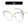Metall-Augenbrauen-Brillenrahmen, Anti-Blaulicht, einfarbig, personalisiert und schlank