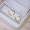 Hoop örhängen vintage elegant 14k riktig guld liten kub för kvinnor högkvalitativa charmiga temperament smycken bröllop fest gåvor