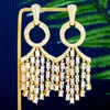 Dangle Earrings Siscathy Luxury Full Micro Cubic Zirconia Tassel Pendant Drop for Women 2023 Fashion Banquet Dubai Jewelry