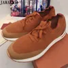 Chaussures habillées JAWAKYE Designer Baskets Tricotées Élastique Plat Mocassins Affaires Décontractées Pour Hommes Poids Léger Suivi Sneakr 230410