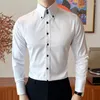 Camisas casuais masculinas 2023 outono camisa fina homens camisa hombre manga longa moda negócios formal vestido cor sólida simples