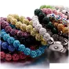 Charmarmband 20st/Lot Fashion Snap Button Rhinestone Natural Stone Jewelry Högkvalitativa handgjorda armband för män Kvinnor Dr Dhgarden Dhub7