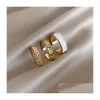 Cluster Rings Wholesale 13 Styles Of Three Piece Combination Ring Light Luxury Temperament Gold Adjustable Womens Jewelry 001 Dhgarden Dhxm5