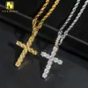 Pass Diamond Tester Cross Pendant VVS Moissanite 925 Sterling Srebrny Hip Hop Rock Out Wisant Lucky Charms Niestandardowy