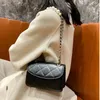 Evening Bags Black White Pearl Chain Bag Fashion Pu Leather Winter Autumn Underarm Handbag Large Capacity Rhombic Lattice Women Girls
