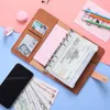 Notepads A6 Binding Budget PU Leather Planner Pocket Advanced Table Laptop Cash Envelope Manager System with Transparent Zipper 230408