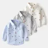 Kinderen shirts dimusi jongens shirt herfst 100% katoenen shirts oxford auto printen lange mouwen shirts shirts boy's denim overhirt shirt kinderen bc248 230410