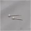 Stud 100pcs/Lot Beyaz İnci Kulak Küpe Kadınlar Moda Moda Küçük Küpe Yüksek Kalite Takı Aksesuarları Toptan Dro Dhgarden Dhlnx