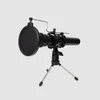 Lighting Studio Accessories Microphone Stand Adjustable Desktop Tripod for Computer Video Recording with Mic Windscreen Filter Cover 231109