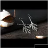 Dangle Avize Yaratıcı Ağaç Şubesi Küpe Moda Sier Balık Kulak Kancası Antik Kadın Kolye Küpe Takı Hediyesi Eh Drop Deliv Dh9me