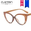 Color Matching Cat Eye Plain Glasses Anti Blue Light Vintage Rim Fashion Trendy