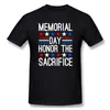 Camisetas masculinas Memorial Day Honre o sacrifício Basic Short Sleeve T-Shirt Tamanho Europeu