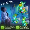 Poupées en peluche 26 cm lumière LED dinosaure musical avec ailes jouets en peluche pour filles coussins poupée mignonne cadeaux d'anniversaire animaux en peluche doux enfants 231109