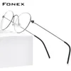 Montature per occhiali da sole FONEX B Montature per occhiali Donna Occhiali da vista Uomo Coreano Miopia Ottica Morten Occhiali senza viti 7510 230410