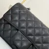 10a replicação de nível superior bolsa de corrente de luxo designer bolsa crossbody bolsas caviar couro genuíno bolsa de aba 20cm bolsa de noite com caixa frete grátis ch004