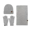 Berets chapéu cachecol luvas definir tela de toque aconchegante acessórios de inverno grosso quente para pescoço elástico unisex
