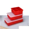 Bar Tools Bar Tools Sile Ice Square Mods Dust Proof Er Tray Large Capacity Cube Mold Mix Colors Drop Delivery Home Garden Kitchen, Din Dhank