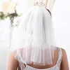 Hårklipp 652F Brudslöja pannband Bachelorette Party Bride Wedding Short Accessoies