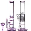 Tall Glass Bong Blue Matrix Perc Hookahs Bubbler Tjocka glasögon Vatten Bongs Heady Dab Oil Rig Smoke Pipes