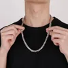 Kedjor 9mm silverfärg rostfritt stål trottoar halsband för män punk fast tung benlänk kedja manlig långa choker krage smycken gåvor