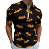 Polos masculinos laranja morcego casual t-shirts halloween impressão polo camisa retro verão de manga curta personalizado superior tamanho grande 5xl 6xl