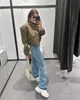 Damjackor SLTNX TRAF Fashion Women Bomber 2023 Spring Antumn Kvinnliga långärmade kappor Dam Stora fickor Ytterkläder 230410