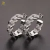 Tanie cena Hip Hop Fine Jewelry Kolczyki lodowe VVS Moissanite Sier Diamond Cuban Earring Hook